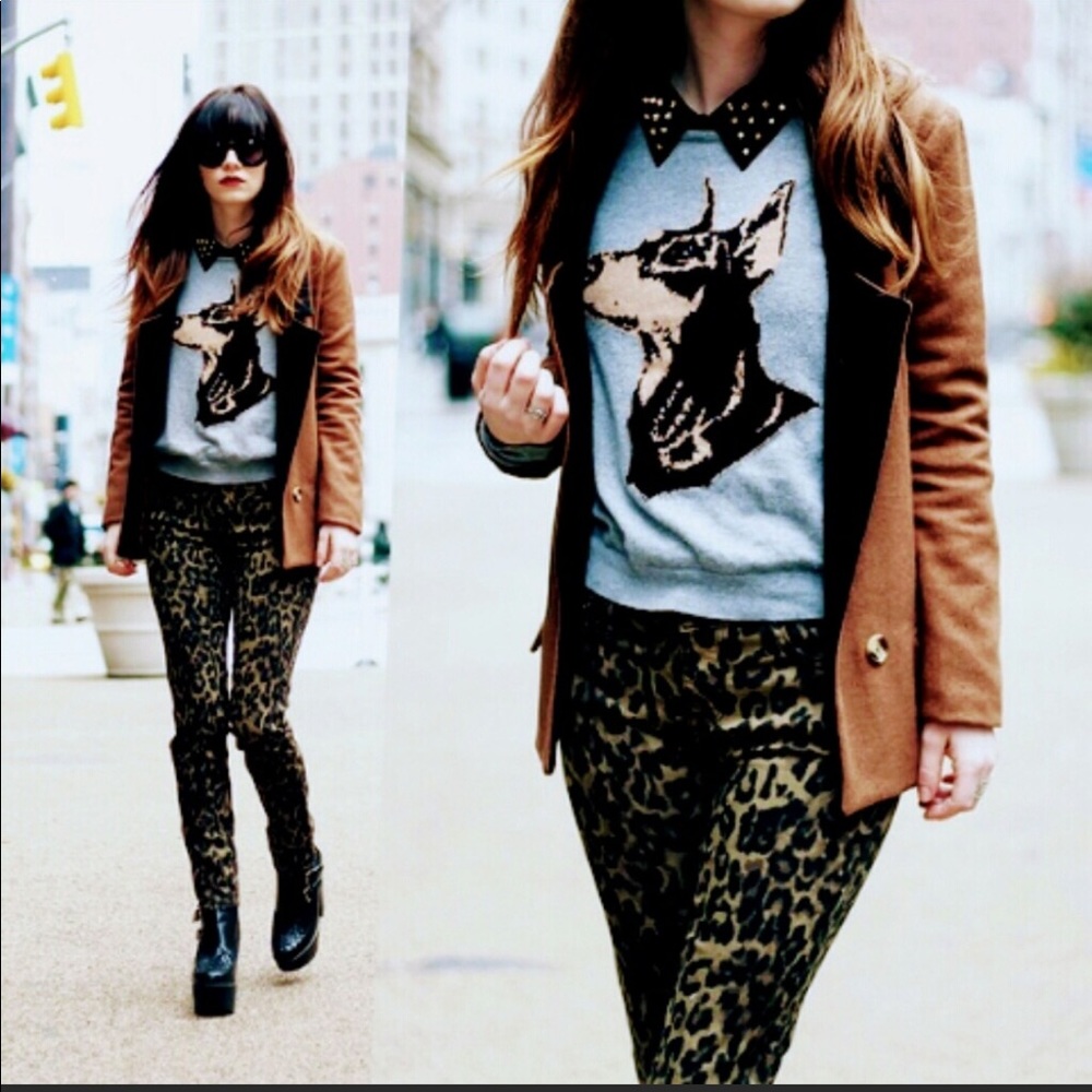 Big Star Mid rise Skinny Alex leopard print jeans